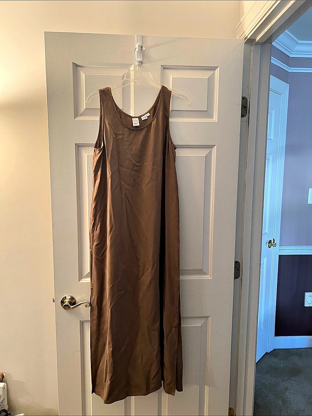 Design Studio Spiegel Maxi Slip Dress in Brown Size 12